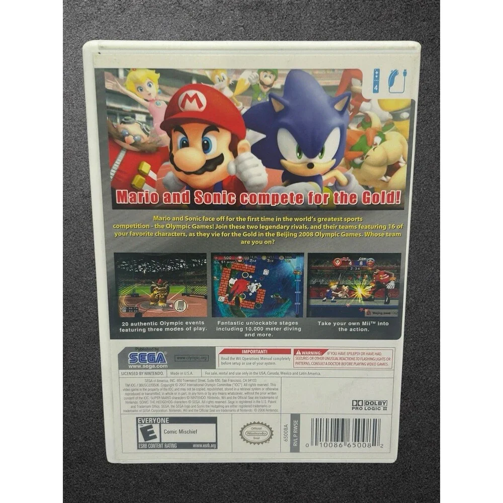 Mario & Sonic at the Olympic Games (Nintendo Wii, 2007) Complete Untested